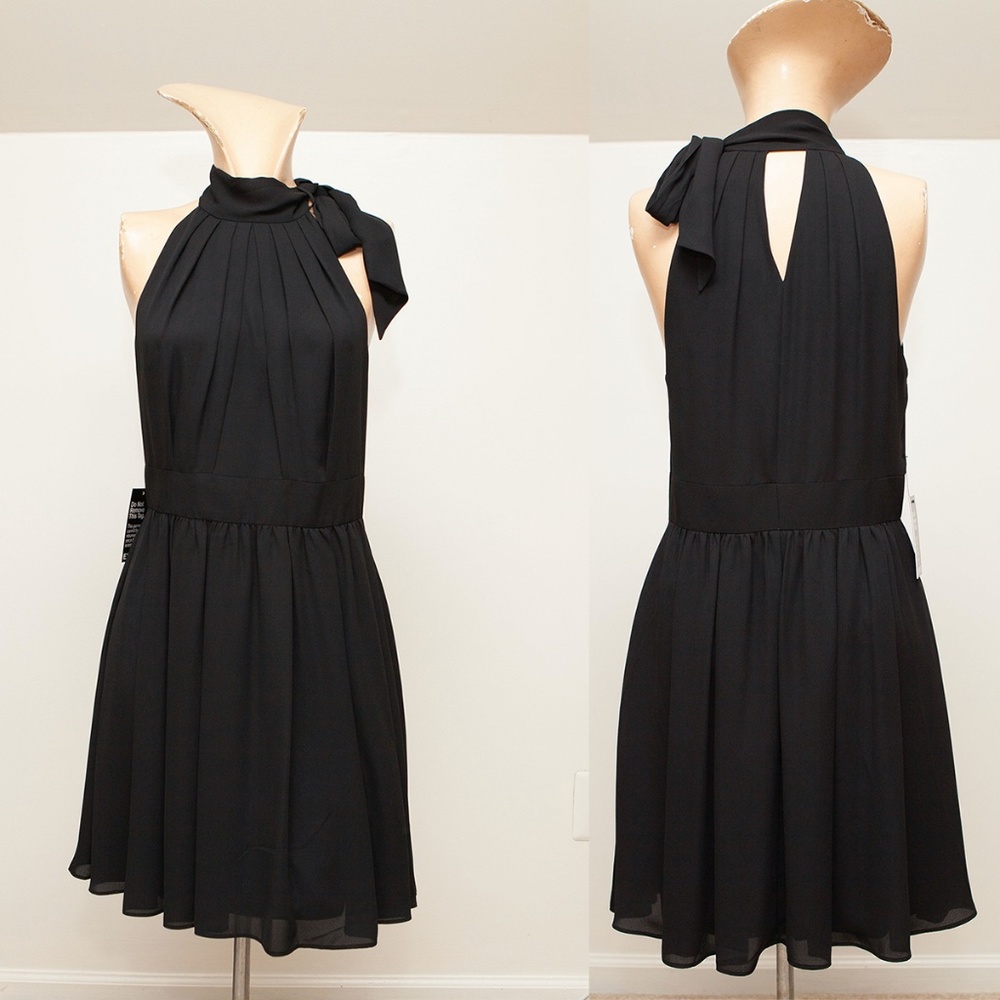 EXPRESS Little Black Dress, Halter Bow Neck Sz 8